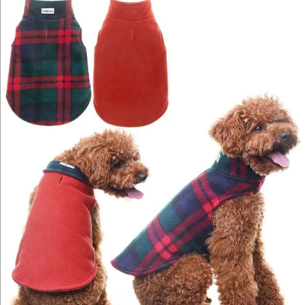 NWT Kuoser Reversible Plaid Dog Jacket Sz M
